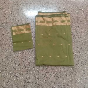 Olive Green Saree