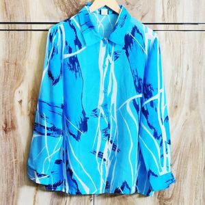 Blue Printed Shirt Size-42-44