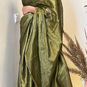 Devine Golden Green Saree ✨️