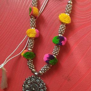 Oxidised Necklace With Earings