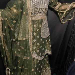 Green Embroidery Lehenga Choli