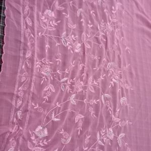 New Georgette Embroidered Saree