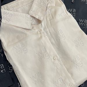 Embellish New Beige Party Shirt