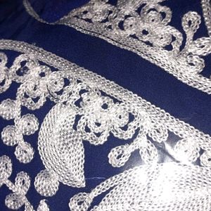 blue and white kurta set