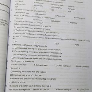 MCQ Neet Biology Class-12