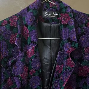 Floral Velvet Blazer