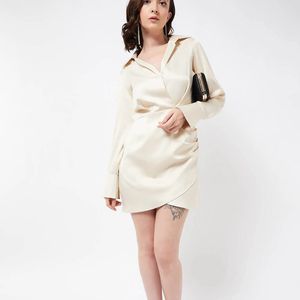 Satin Shirt Dress