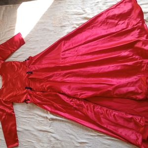 Beautiful Red Gown For Festive Use