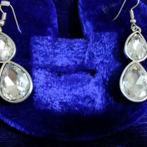 Silver Tone Diamond Set