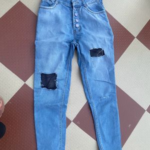 High Waist Ribbed Jean