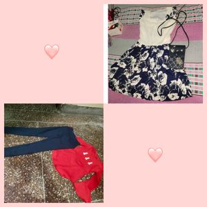 Kids Combo Of 4-Dress + Bag + Top + Pants