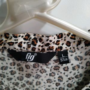 Cheetah Print Formal Top