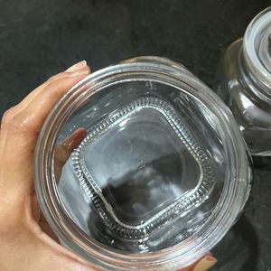 2 Air Tight Glass Jars