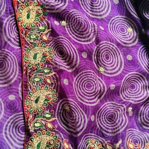 Purple Beautiful Saree