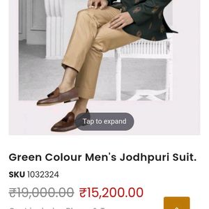 Green Colour Imported Fabric Designer JodhpuriSuit