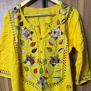 Cotton Katha Stitch Kurta