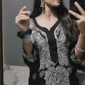 Chikankari Mirror Work Kurti Fo4 Festival