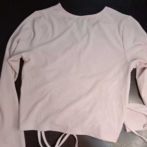 Light Pink Crop Top For Women