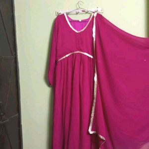 New/Unused Beautiful Aaliya Cut Gown With Dupatta