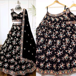 Black embroidered Lehenga