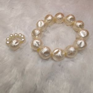 Big Pearl Bracelet With Ring