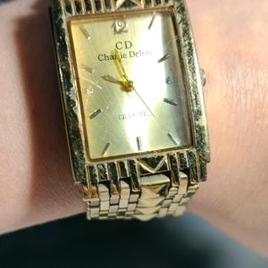 CHARLIE DELON MEN'S WRIST WATCH 24K Gold Plated