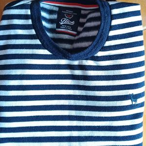 Navy Blue T-shirt Neck Round With Full Hand