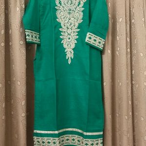 Boutique Kurta, Georgette Green Lehariya long  Kur