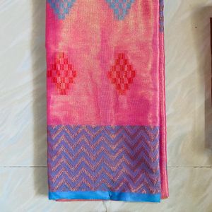 Rich Look Peach Blue Saree