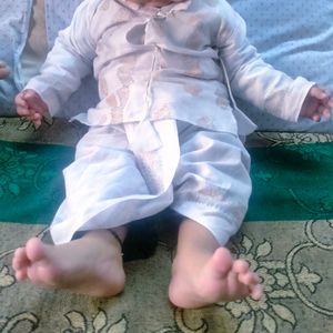 White Cute Baby Kurta Set