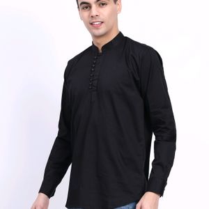 Trendy Black short kurta for boys