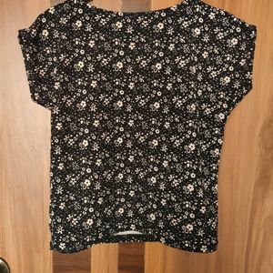 Floral Printed Black & White Top (Women)