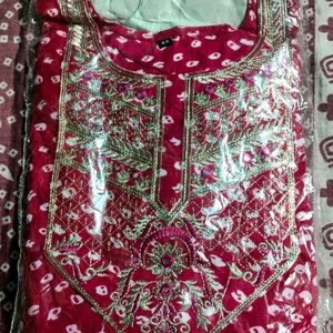 beautiful party wear Kadai kurti pant Dupatta set