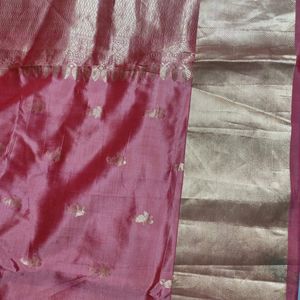 Peach Pure Silk Saree