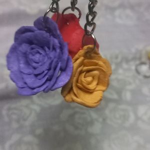 Cute 3 Rose Keychain