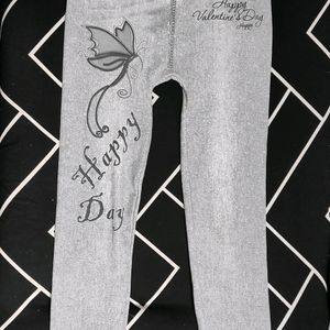 Grey Denim Butterfly Print Jeggings (Waist 24")