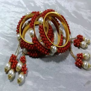 Red Beads Bangles