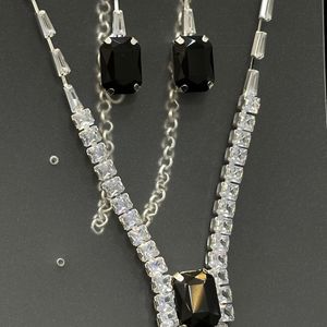 Silver Black Diamond Set