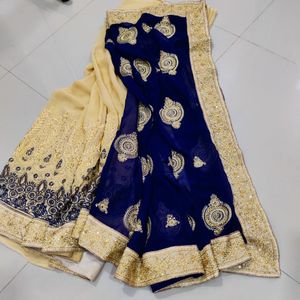 Full Ambroidery & Stone Work Saree 💜