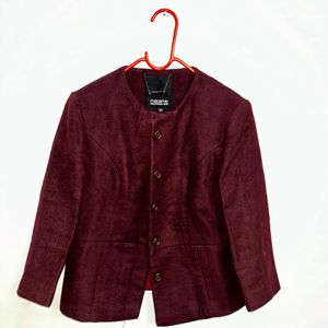 Madame Wine Color Casual Coat