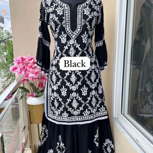 Chickenkari Kurta With Garara Set