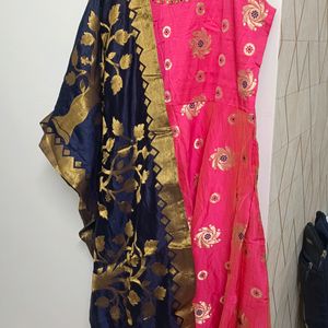 Anarkali Kurti With Banarsi Dupatta