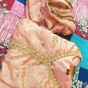 Peach Anarkali Kurthi Set