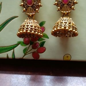 Antique Style Traditional Gold Plated Jhumki