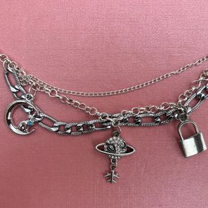 Layered Silver Charm Bracelet