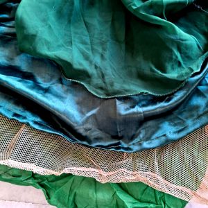 Bottle Green Skirt And Blouse