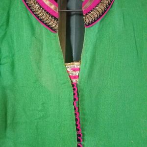 Green Kurti With Dupatta