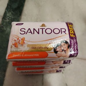 Santoor Soaps With Hand Wash Free