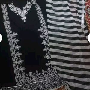 Unstiched Kurti With Bottom Dupatta