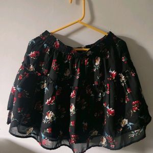 Floral Printed Georgette Skirt